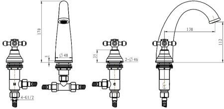 Смеситель для раковины Boheme Royal Cristal 277-Royal/CRST Хром 