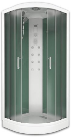 Душевая кабина Bas Адрия (белая стенка, рифленое стекло) 