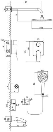 Душевая система Lemark Bronx встраиваемая (LM3722MW) 