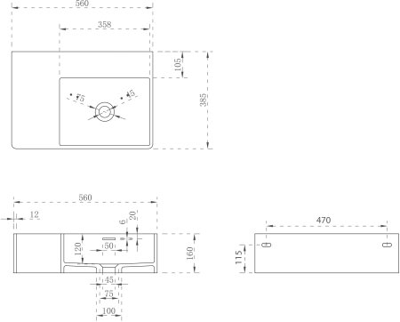 Раковина подвесная ABBER Stein AS2644 R белая матовая 
