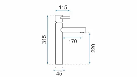 Смеситель для раковины без донного клапана Rea Tess REA-B8800 