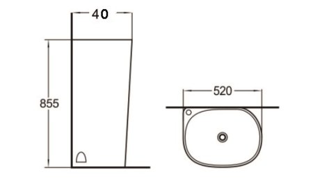 Раковина SantiLine SL-4001 белая глянцевая 