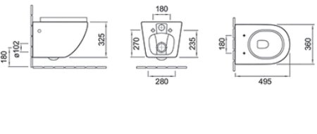 Унитаз Creto Cer C2 1001-002Cer-C1W подвесной с сиденьем Микролифт 