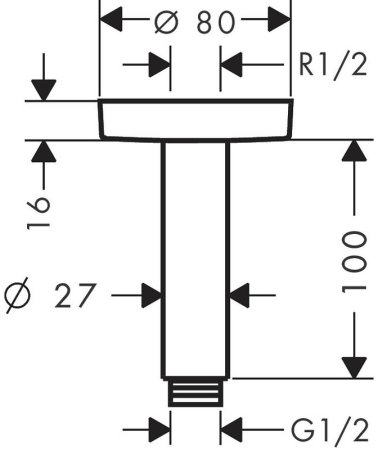 Кронштейн для верхнего душа Hansgrohe 27393700 Белый матовый 
