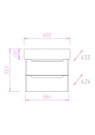 Тумба с раковиной Onika Неаполь 60.13, белая 