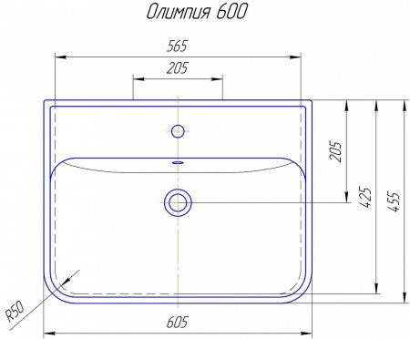 Тумба с раковиной Onika Неаполь 60.13, белая 