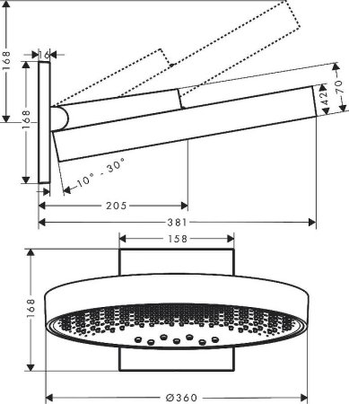Верхний душ Hansgrohe Rainfinity 26234990 Золото 