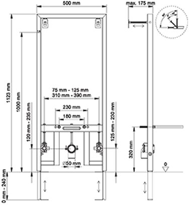 Инсталляция Berges Novum 049213 для биде Синяя 