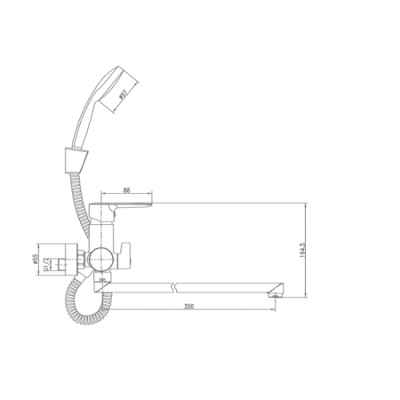 Смеситель для ванны Landberg LB-90949A Хром 