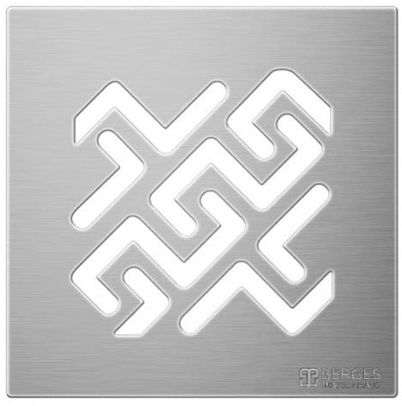 Душевой трап Berges Zentrum Antik 100x100 090464 с решеткой Хром матовый 