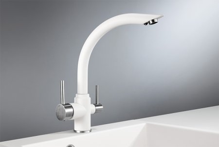 Смеситель Granula GR-2304 для кухонной мойки, арктик 