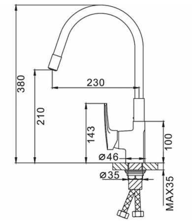 Смеситель для кухни Frap F4453-02 Оранжевый 