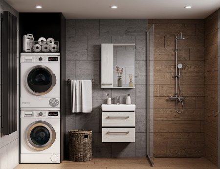 Зеркало со шкафом Aquaton Ронда 60 1A205102RSC2L с подсветкой Дуб сомерсет 