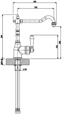 Смеситель для кухни Florentina Тироль Бронза 