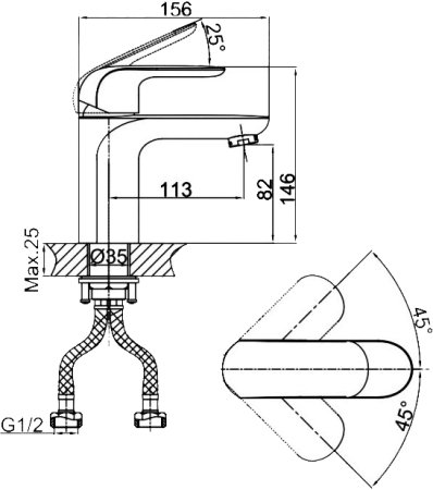 Смеситель D&K Gondolla DA1022118 для раковины 