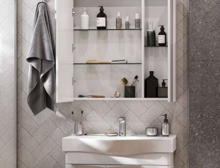 Зеркальный шкаф Aquaton Беверли 80 1A237102BV010 Белый глянец 