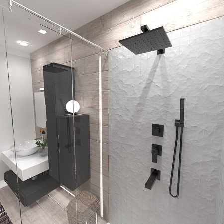 Верхний душ Paini 50PZ759QQ25 Черный матовый 