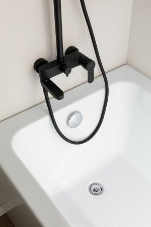 Душевой комплект Paffoni Light KITZCOL632NO110 из душевой системы с гигиеническим душем Черная матовая 