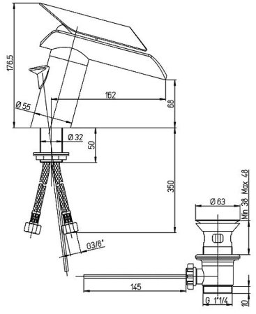 Смеситель для раковины Paini Morgana 73CR211VRKM Хром 