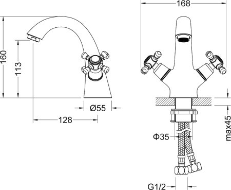 Смеситель Timo Nelson 1911/03F для раковины, черный 