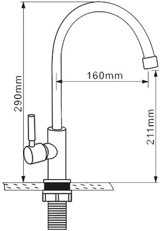 Кран для одного типа воды Melana F6113 Хром 