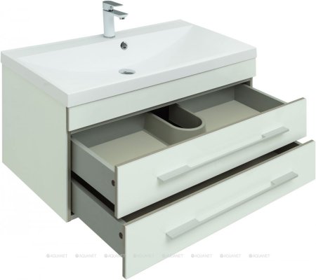 Тумба с раковиной Aquanet Верона 90 белый (подвесная 2 ящика) 