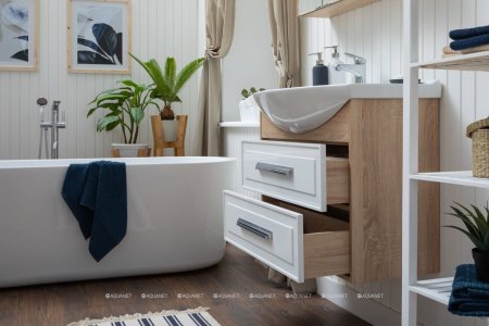 Зеркало-шкаф Aquanet Остин 85 дуб сонома 