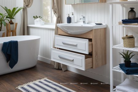 Зеркало-шкаф Aquanet Остин 85 дуб сонома 