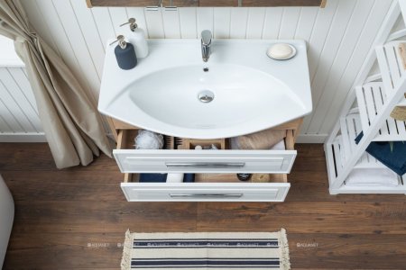 Зеркало-шкаф Aquanet Остин 85 дуб сонома 