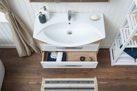 Зеркало-шкаф Aquanet Остин 85 дуб сонома 