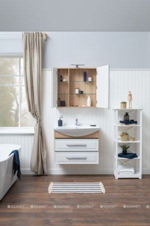 Зеркало-шкаф Aquanet Остин 85 дуб сонома 