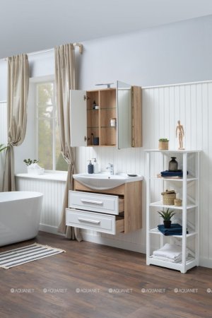 Зеркало-шкаф Aquanet Остин 85 дуб сонома 