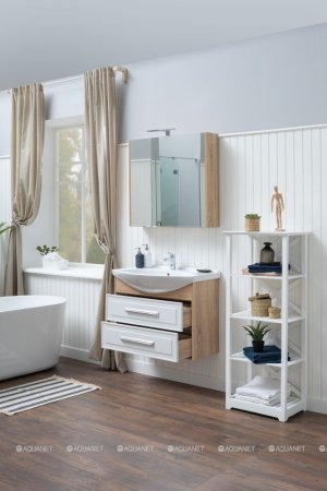 Зеркало-шкаф Aquanet Остин 85 дуб сонома 