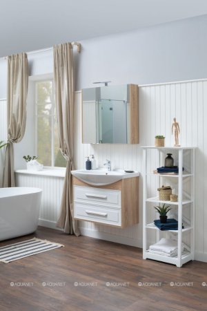 Зеркало-шкаф Aquanet Остин 85 дуб сонома 