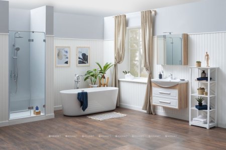 Зеркало-шкаф Aquanet Остин 85 дуб сонома 