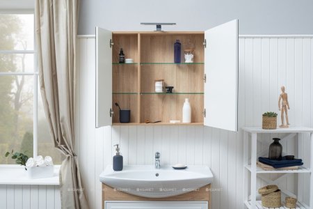 Зеркало-шкаф Aquanet Остин 85 дуб сонома 