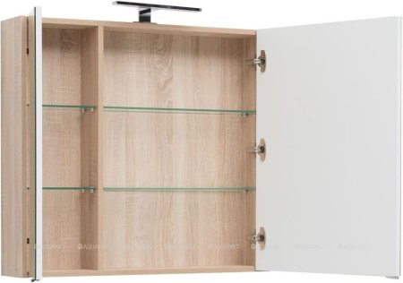 Зеркало-шкаф Aquanet Остин 85 дуб сонома 