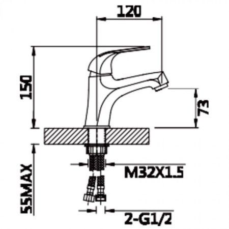 Cмеситель для раковины ViEiR V033511 Хром 