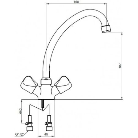 Смеситель для кухни Kaiser Delta 11093 Хром 