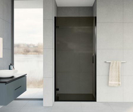 Душевая дверь Vincea Flex 90 VDP-1F900CGB профиль Черный стекло тонированное 