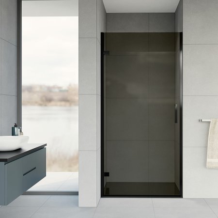 Душевая дверь Vincea Flex 90 VDP-1F900CGB профиль Черный стекло тонированное 