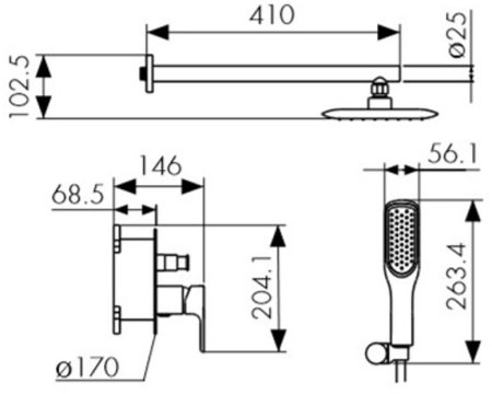 Душевая система Kaiser Rios 66077 Хром 
