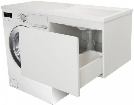 Тумба с раковиной Эстет Dallas Luxe 120 подвесная, 1 ящик, под стиральную машину, R 