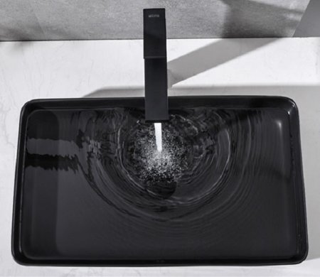 Раковина CeramaLux 9396MB накладная, черная матовая 