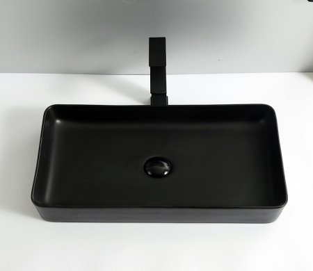 Раковина CeramaLux 9396MB накладная, черная матовая 