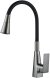 Смеситель для кухни с гибким изливом Shevanik S543T-3, оружейная сталь/черный 