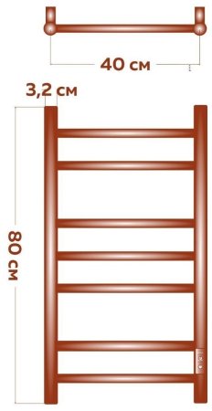 Полотенцесушитель электрический (лесенка) Bauedge Stil DB-0037, 40x80 см 