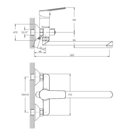 Смеситель Rush Balearic BA3935-51 для ванны с душем 