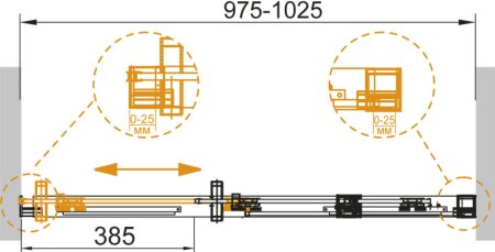 Душевая дверь в нишу Cezares Duet Soft BF 1 100 C Cr R 