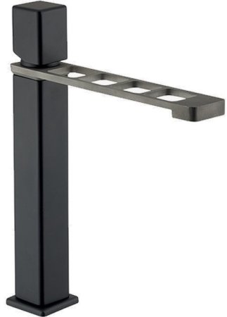 Смеситель для раковины Webert ONE-X OX830402441, черный/сталь 